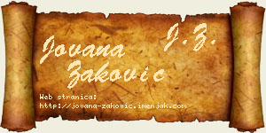 Jovana Zaković vizit kartica